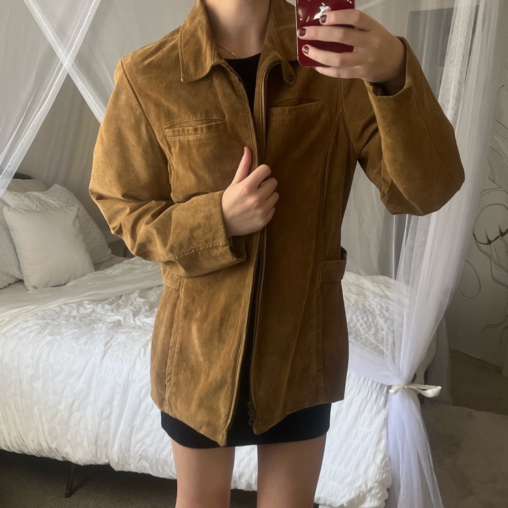 Eddie Bauer Seattle Suede Leather Jacket - Tan